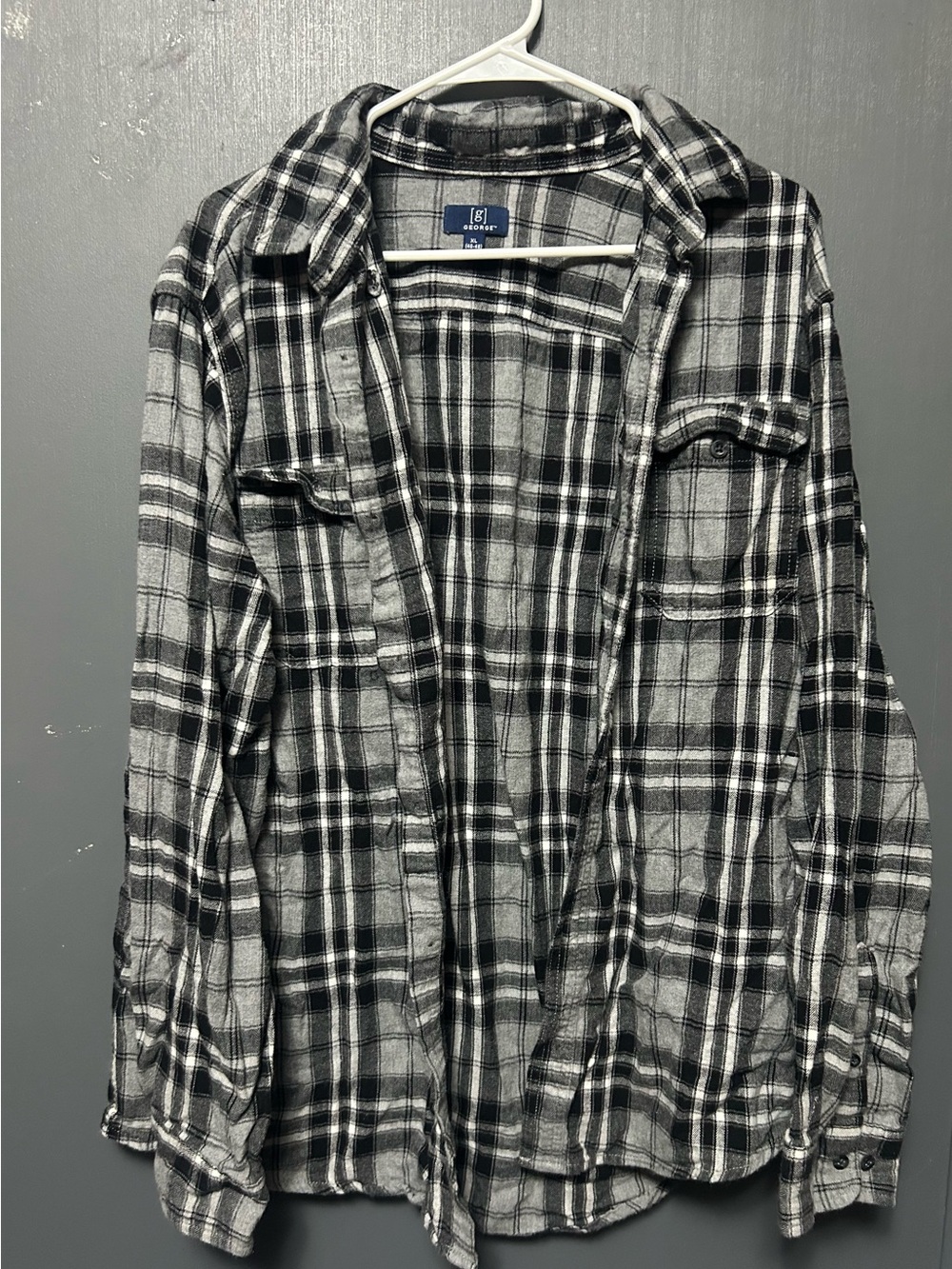 Mens black and gray flannel XL